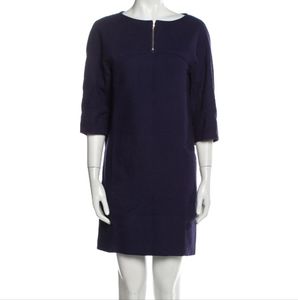 See Chloé Bateau Neckline Navy Blue Lined Mini Dress USA Size 2